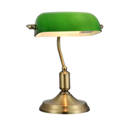 Lampada Da Tavolo Moderno Kiwi Metallo Ottone Vetro 1 Luce E27 40W