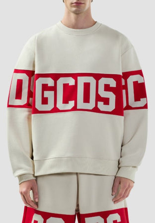 GCDS FELPA BAND LOGO CREWNECK da uomo