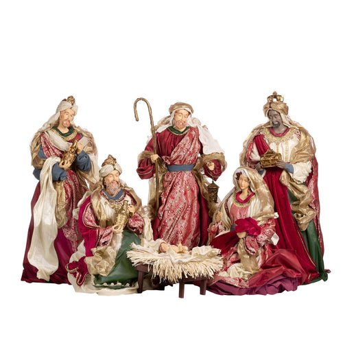 Natività completa in resina decorazioni natalizie set da 6, da 72.5 cm