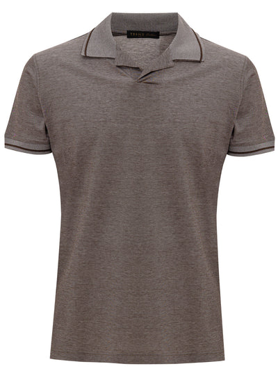 Corneliani Polo manica corta tortora da uomo