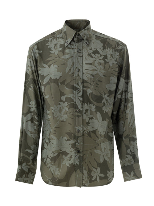 Tom Ford Camicia Stampa Floreale in Verde da uomo
