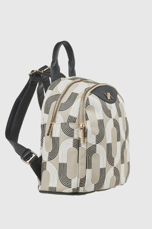 Zaino donna in ecopelle stampa geometrica | Verde Fashion