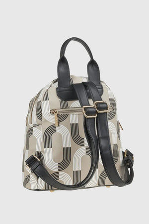Zaino donna in ecopelle stampa geometrica | Verde Fashion