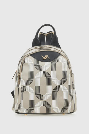 Zaino donna in ecopelle stampa geometrica | Verde Fashion