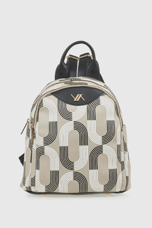 Zaino donna in ecopelle stampa geometrica | Verde Fashion