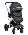 KIKKABOO Trio Completo IRENE, colore DARK GREY composto da Culla Navicella + Seggiolino Auto i-Size (40-87 cm) + Passeggino