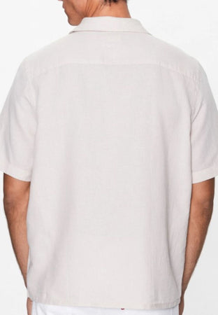 calvin klein CAMICIA LINEN COTTON CUBAN SS SHIRT da uomo