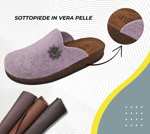 Originali Zoccoli Alpini, Ciabatte Uomo e Donna Invernali, Calde Sabot Tirolesi in Lana Cotta, 100% Made in Italy