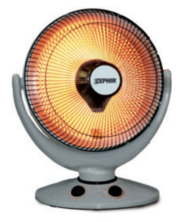 ZEPHIR STUFA A PARABOLA OSCILLANTE IN CARBONIO 32CM 500/1000W ZCRB36