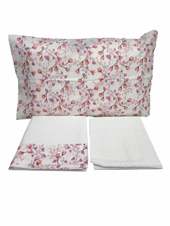 Completo Lenzuola Matrimoniale Papalina LEM155 Cotone con Balza