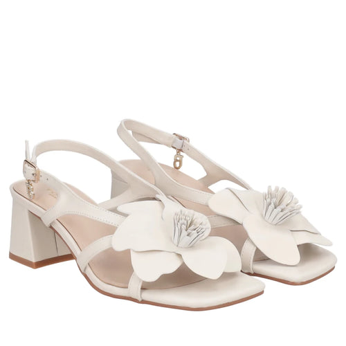 ToscaBlu Donna Sandalo da cerimonia Malindi in pelle con fiore colore avorio