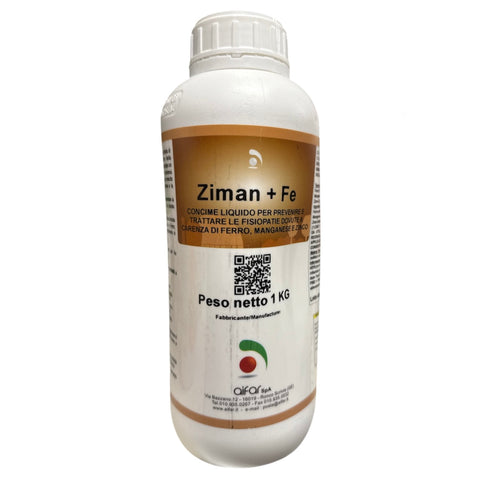 Ziman+Fe Kg.1 Concime Liquido Previene e Tratta le Fisiopatie da Carenza di Ferro, Manganese e Zinco Aifar