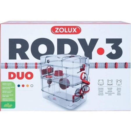 ZOLUX Gabbia su 2 piani per criceti, topi e gerbilli - Rody3 duo - L 41 xp 27 xh 40.5 cm - Grenadine