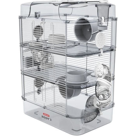 Gabbia ZOLUX Rody3 trio a 3 piani - Per criceti, topi e gerbilli - L 41 x P 27 x A 53 cm - Bianco