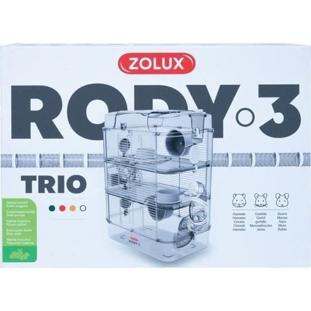 Gabbia ZOLUX Rody3 trio a 3 piani - Per criceti, topi e gerbilli - L 41 x P 27 x A 53 cm - Bianco