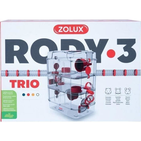 Gabbia ZOLUX Rody3 trio a 3 piani - Per criceti, topi e gerbilli - L 41 x P 27 x A 53 cm - Grenadine