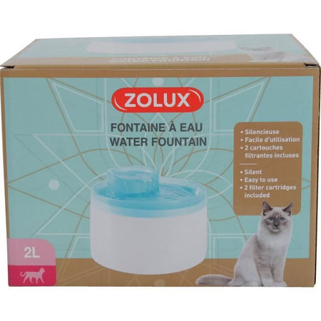 Fontana Zolux - Per gatti e cani - Con cartuccia filtrante - 2 litri