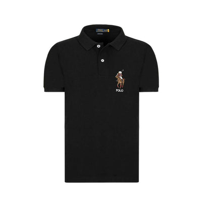 Ralph Lauren Polo Uomo Custom-Slim Polo Bear Tinta Unita in Cotone Polo Maniche Corte