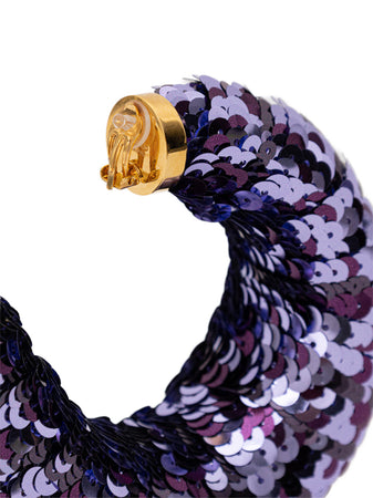 Tom Ford Orecchini Croissant a Cerchio con Paillettes da donna