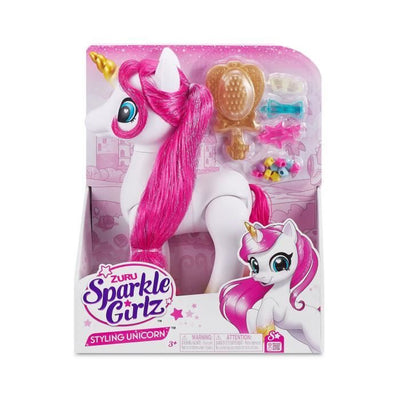 Giocattolo per parrucchieri - ZURU - Sparkle Girlz Unicorn Styling Set - Unicorno con accessori per capelli personalizzabili