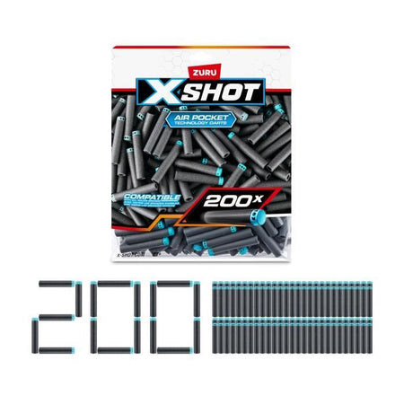 Ricariche per freccette - ZURU - X-SHOT Excel Pack 200 - Tecnologia Air Pocket - Compatibilità universale - Confezione conveniente