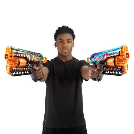 Pack Blasters - ZURU - XSHOT Skins Griefer 2PK - Blaster a canna rotante con tiro da 27 metri e 24 dardi inclusi