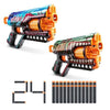 Pack Blasters - ZURU - XSHOT Skins Griefer 2PK - Blaster a canna rotante con tiro da 27 metri e 24 dardi inclusi