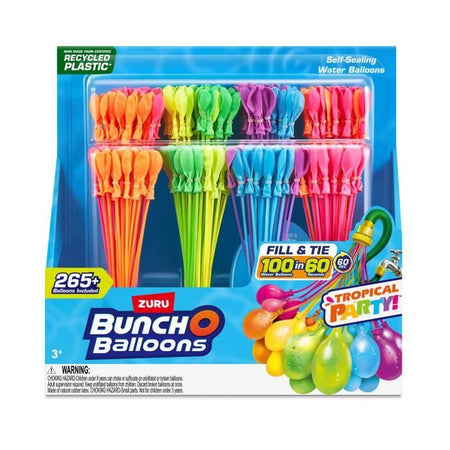 Palloncini d'acqua - ZURU BUNCHO BALLOONS - Festa tropicale - 265 palloncini - Chiusura automatica - Pronti in 60 secondi