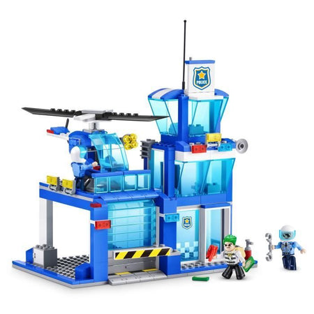 Set di costruzione - ZURU - Stazione di polizia media - 321 pezzi - Stazione di polizia - Eliporto incluso