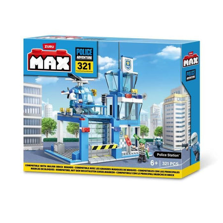 Set di costruzione - ZURU - Stazione di polizia media - 321 pezzi - Stazione di polizia - Eliporto incluso