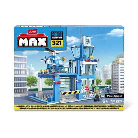 Set di costruzione - ZURU - Stazione di polizia media - 321 pezzi - Stazione di polizia - Eliporto incluso