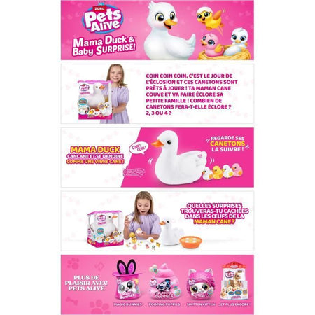 Giocattolo Interattivo - ZURU - Mama Duck - Anatroccoli interattivi che seguono la mamma con sorprese da scoprire