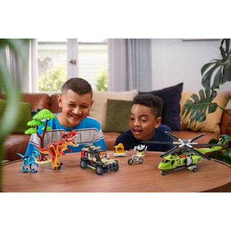 Set di costruzione - ZURU - Dino Adventure Dino Hunt (592 pezzi) - Avventura preistorica con dinosauri e veicoli