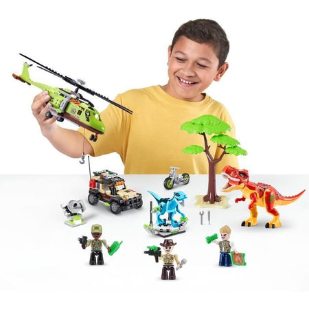 Set di costruzione - ZURU - Dino Adventure Dino Hunt (592 pezzi) - Avventura preistorica con dinosauri e veicoli