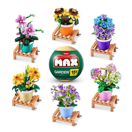 Set di costruzione - ZURU - Piante da giardino in vaso - 233 pezzi max - 6 modelli - Vaso e supporto inclusi