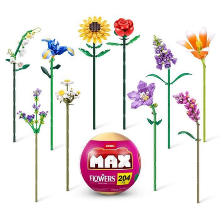 Set di costruzioni - ZURU - Fiori lunghi - 243 pezzi max - 10 modelli - Bouquet da assemblare