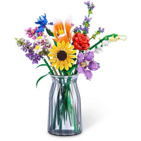 Set di costruzioni - ZURU - Fiori lunghi - 243 pezzi max - 10 modelli - Bouquet da assemblare