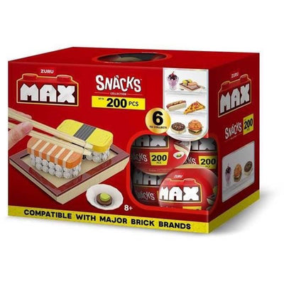 Set di costruzioni - ZURU - Snack - 200 pezzi max - 6 snack - Hamburger, gelato o sushi