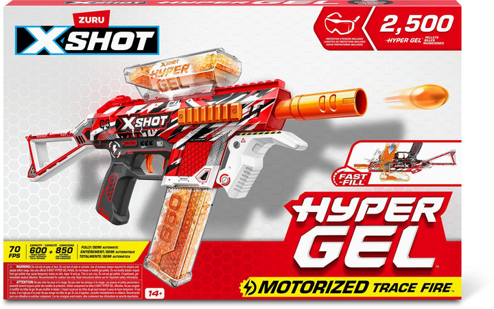 Hyper Gel Blaster - ZURU - X-SHOT Medium Trace Fire - Automatico e semiautomatico - 2500 pallini - Gittata 51 m/sec