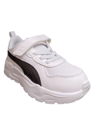 sarpe sneakers Bambini e ragazzi PUMA TRINITY  bianco-nero laccio elastico e velcro