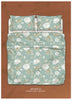 Completo lenzuola matrimoniale Tessitura Randi Atelier 32 in cotone percalle con federe 4 volani, sostenibile ed elegante
