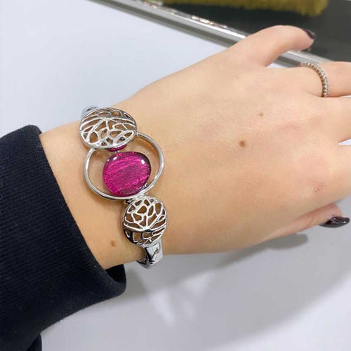 Bracciale Velvet Giada Alexarte con velluto e cristalli, artigianale, con placcature in oro o argento, confezione elegante