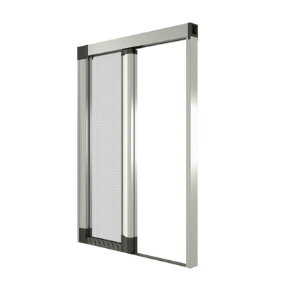 Zanzariera a carrarmato su misura ''Metra'' profilo Noce Scuro SR apertura laterale (Made in Italy)