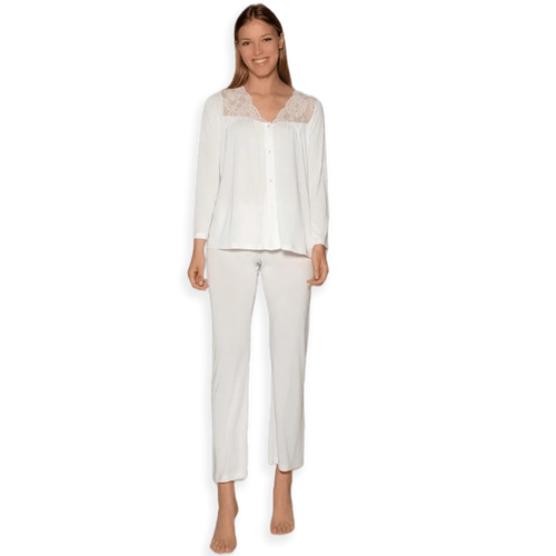 Zero Pigiamore Pigiama Estivo da Donna Aperto Avanti 3336 S65 - Passarelli Biancheria