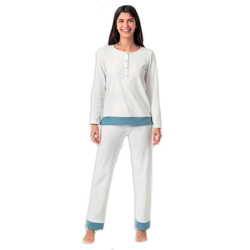 Zero Pigiamore Pigiama Invernale da Donna in Caldo Cotone 3500 S52 - Passarelli Biancheria