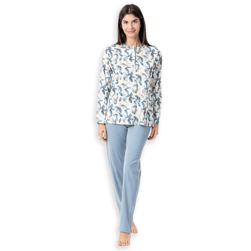 Zero Pigiamore Pigiama Invernale da Donna in Caldo Cotone 3627 S48 - Passarelli Biancheria