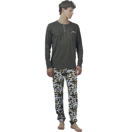 Zero Pigiamore Pigiama da Uomo in Cotone Leggero da Uomo Maniche Lunghe 413985 S50