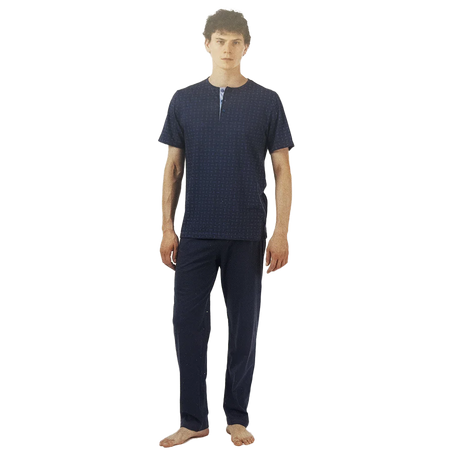 Zero Pigiamore Pigiama da uomo Maniche Corte e Pantalone Lungo 414005 S40
