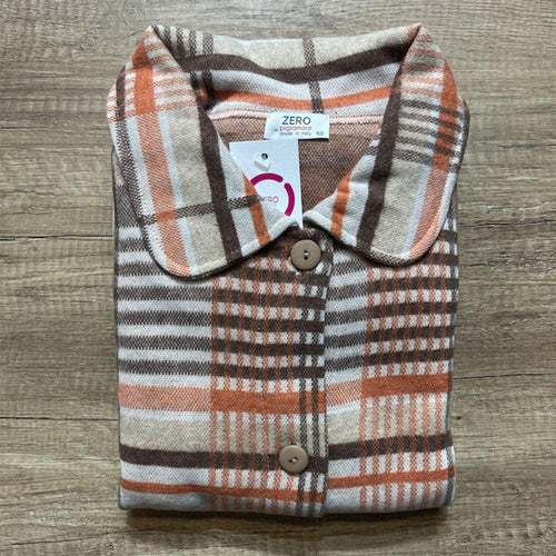 Zero Pigiamore Vestaglia Abbottonata Invernale da Donna in Punto Milano 3567 S52 - Passarelli Biancheria