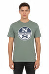 Maglietta North&Sails uomo estiva con logo frontale grande, 100% cotone, manica corta girocollo